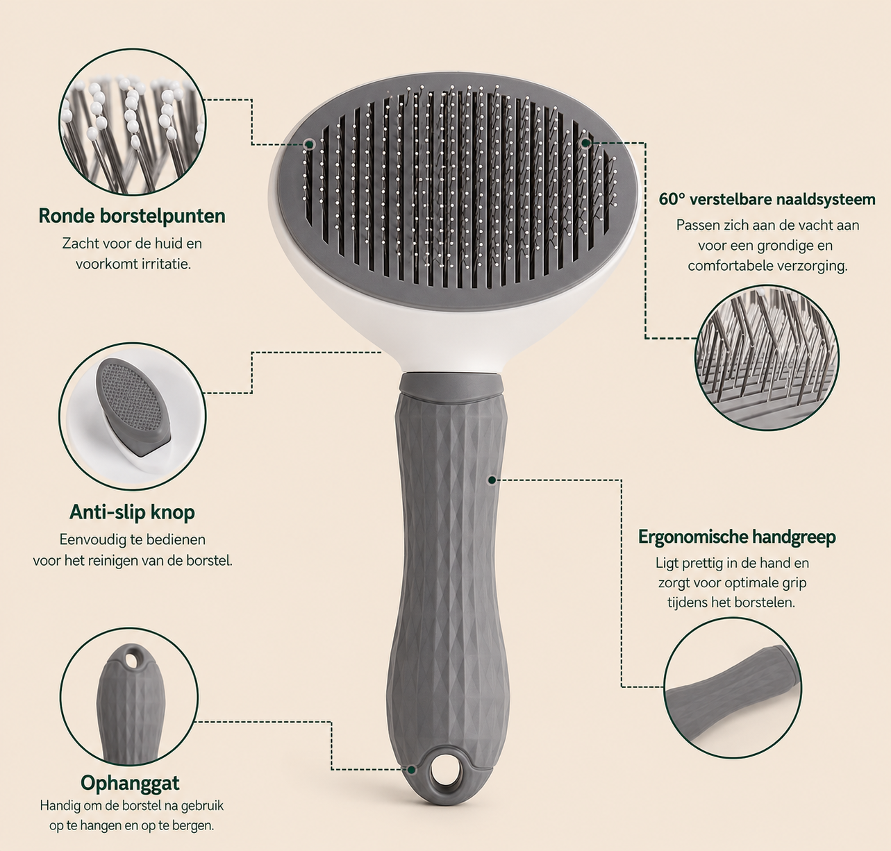 PawBrush 2-in-1 | Zelfreinigende ontharingsborstel voor hond & kat