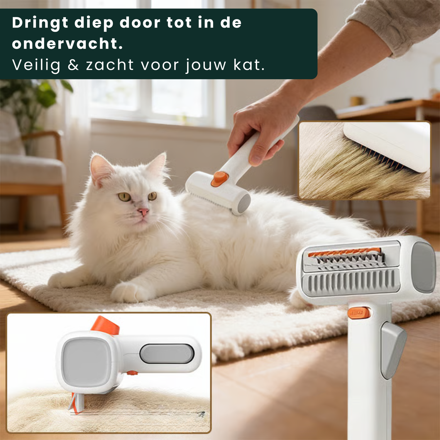 katten borstel tegen verharen en klitten