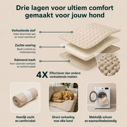 PawCool | Zelfkoelende hondenmat zonder stroom of water.