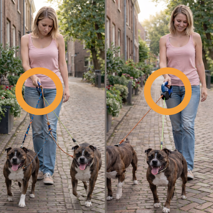 sterke nylon hondenriem voor twee honden
