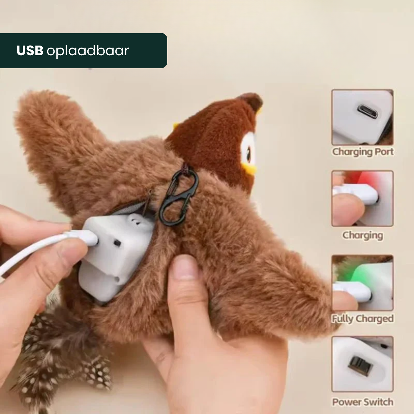 PawFly – Bewegend Jacht Speeltje voor Katten