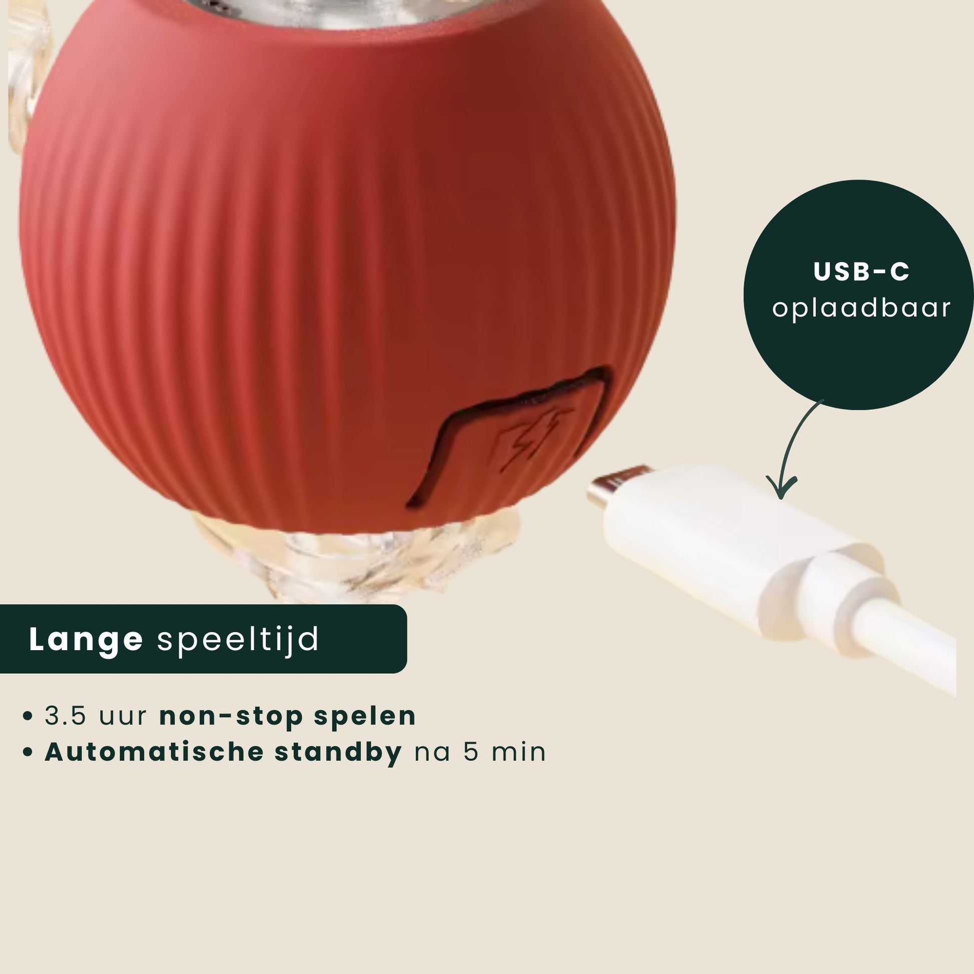 PawPlay interactieve speelbal voor honden en katten. Usb oplaadbaar