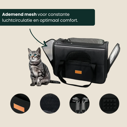 Ademend katten carrier voor onderweg