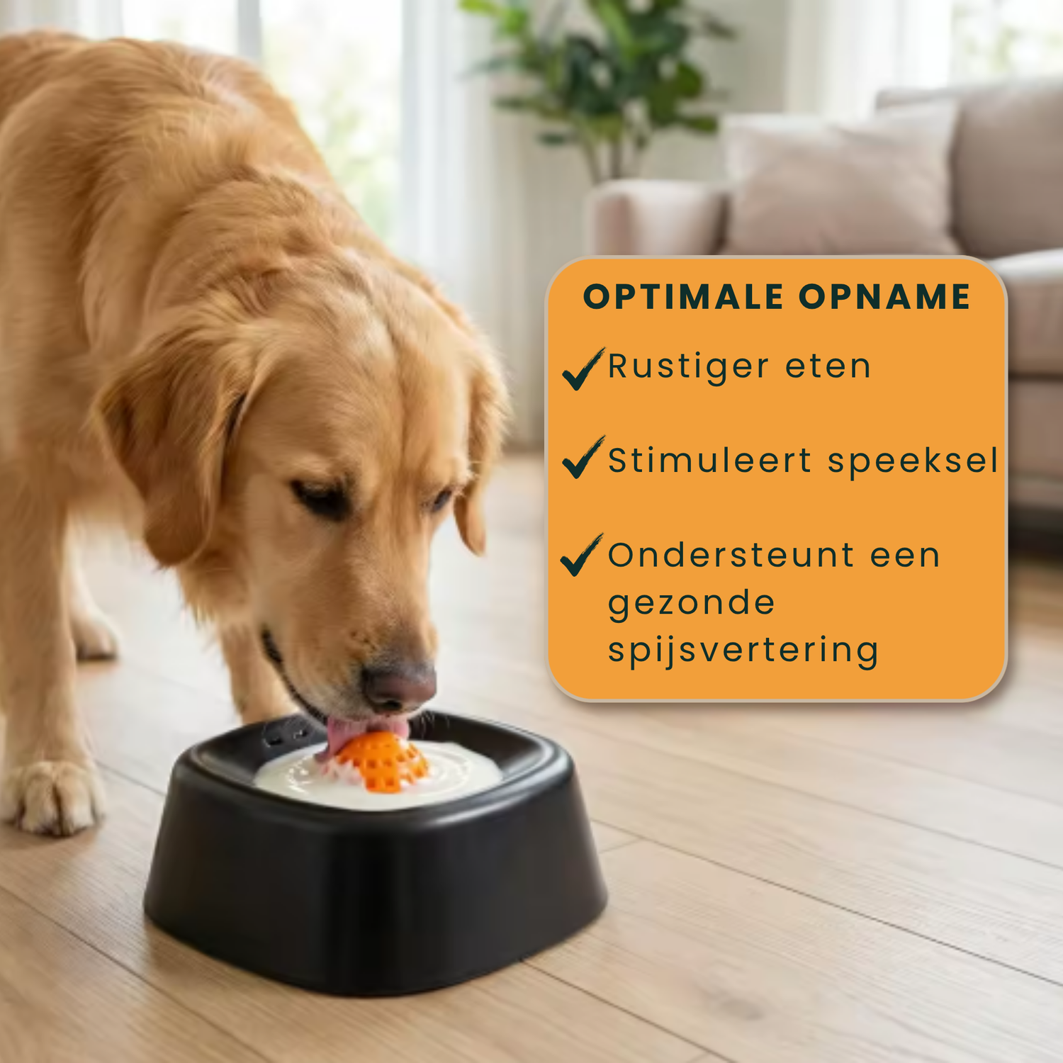 SlowRoll anti stress likbak zorgt voor rustiger eten voor hond 