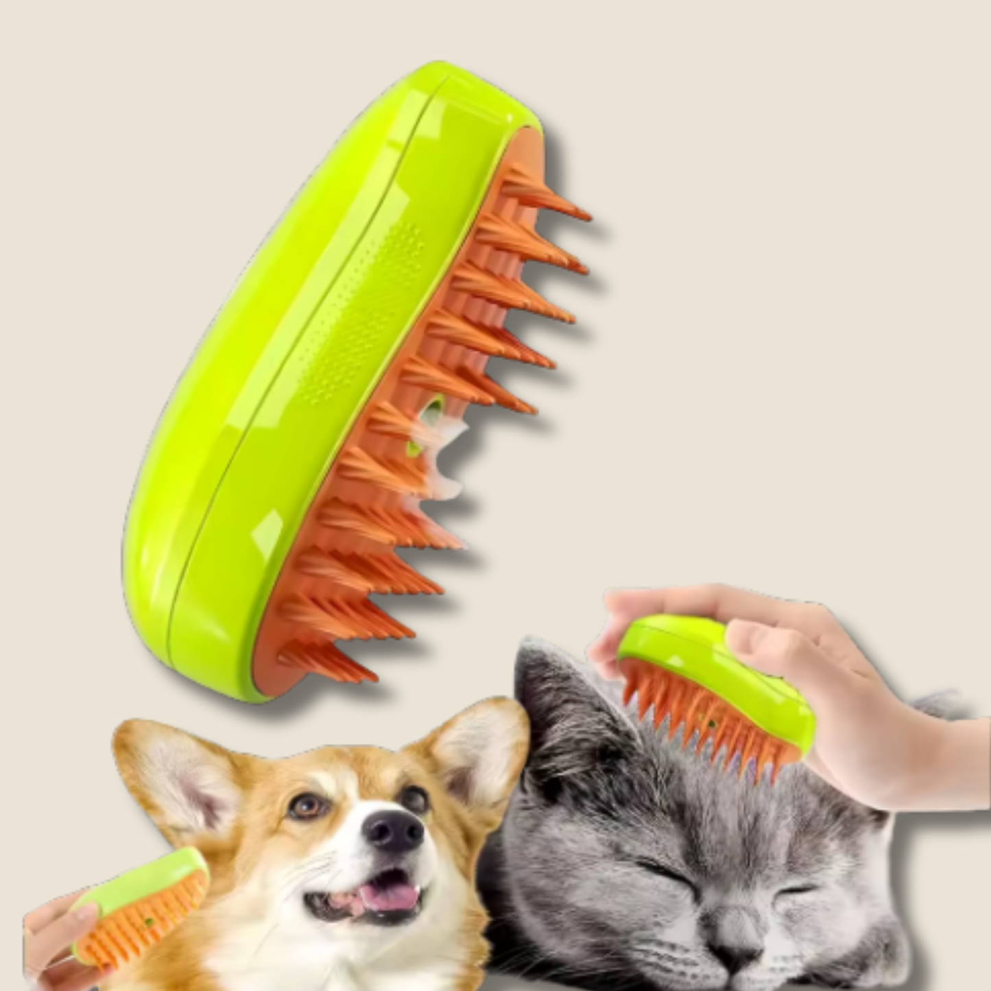 SteamBrush Lite | Compacte Stoomborstel voor Honden & Katten