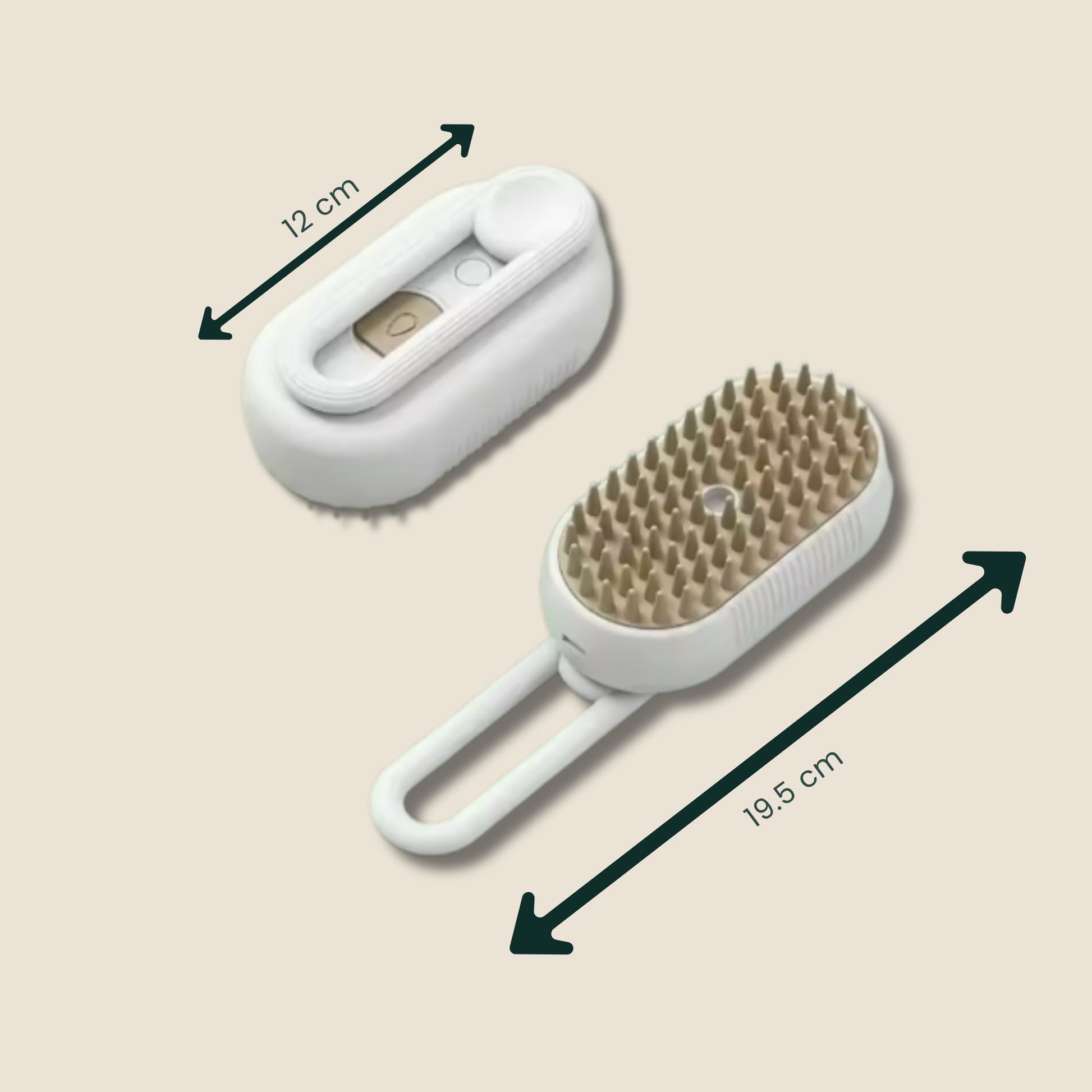 SteamBrush Spa stoomkam voor honden en katten afmetingen
